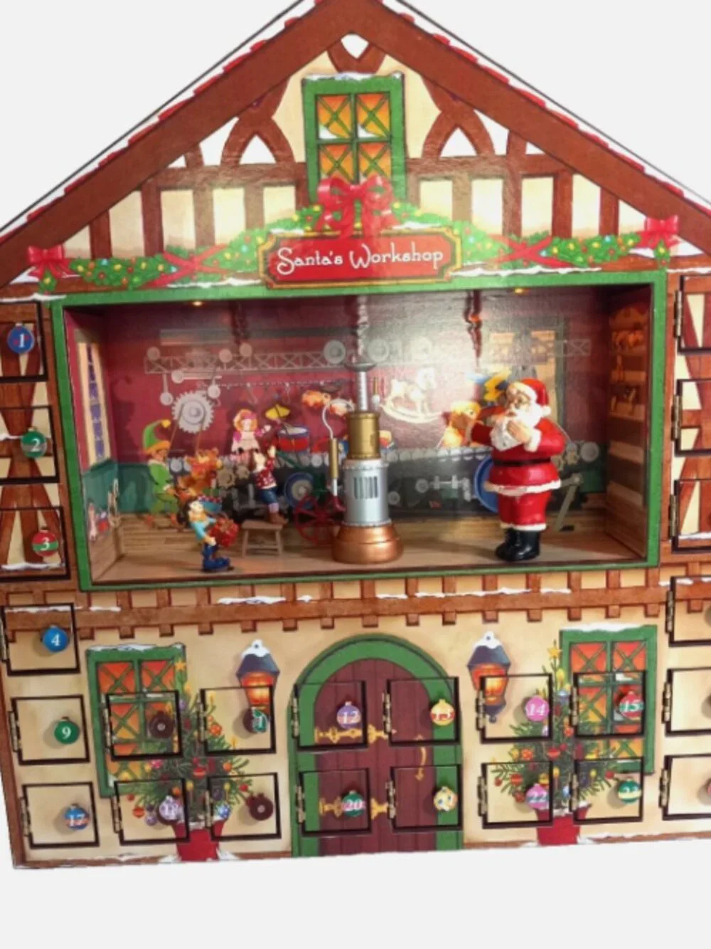 Mr Christmas 2012 Santa’s Workshop Animated Advent Calendar Complete w Ornaments